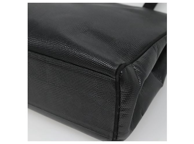 Borsa tote in pelle nera e oro Auth 125813 di Salvatore Ferragamo Nero D'oro - vista 15