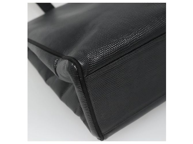 Borsa tote in pelle nera e oro Auth 125813 di Salvatore Ferragamo Nero D'oro - vista 16