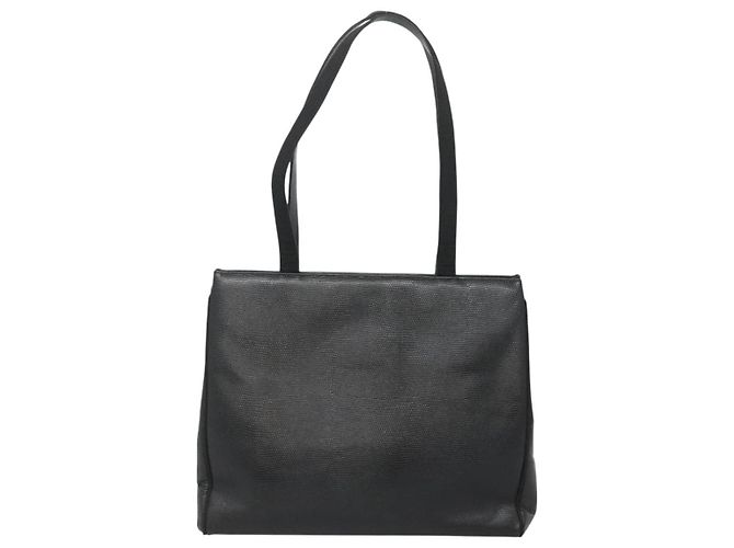 Borsa tote in pelle nera e oro Auth 125813 di Salvatore Ferragamo Nero D'oro - vista 2