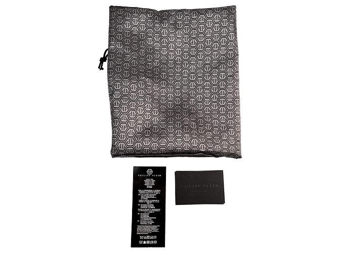 Philipp Plein Borsa a spalla Bowler in pelle stampata Croco Hexagon nera Nero - vista 12