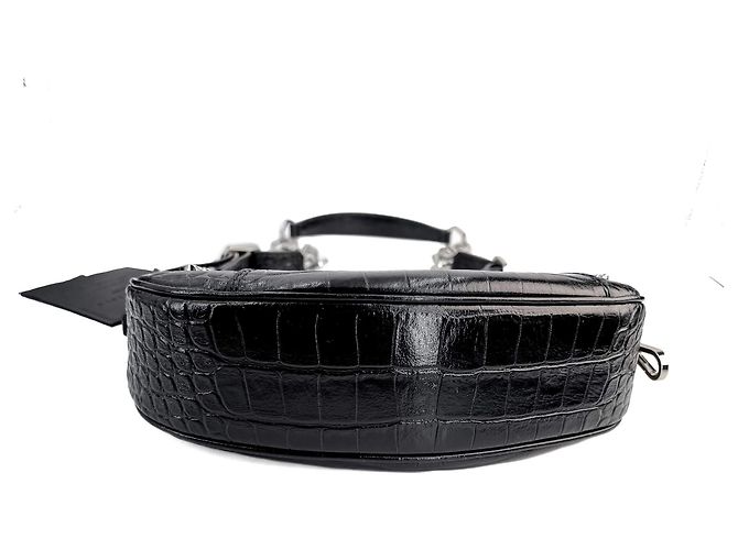 Philipp Plein Borsa a spalla Bowler in pelle stampata Croco Hexagon nera Nero - vista 5