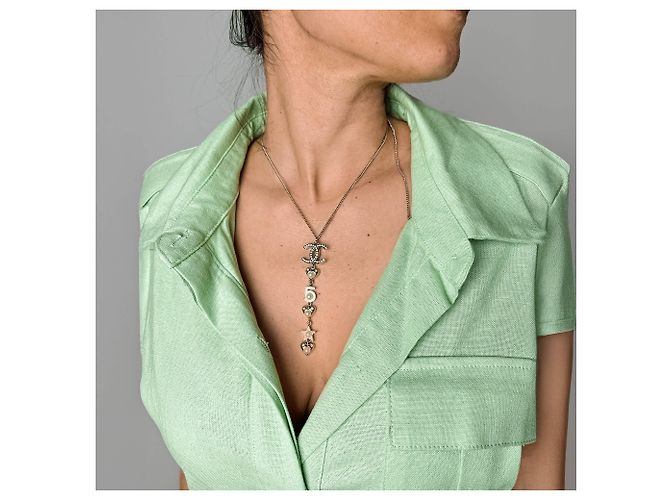 Timeless Chanel Pendente in metallo e perle finte in cristallo - vista 2
