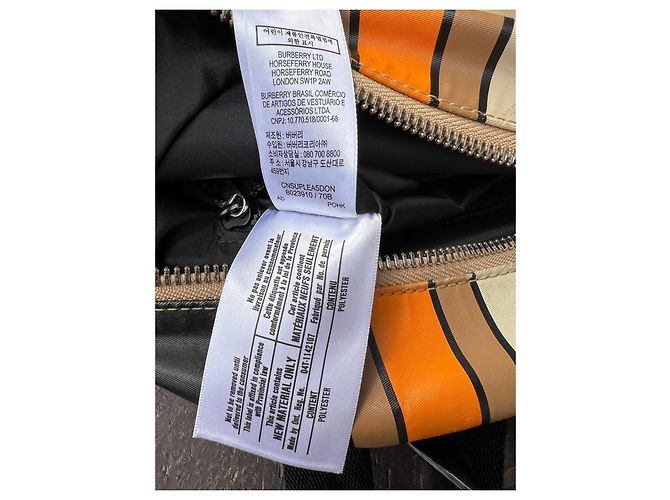 Zaino Burberry marrone nero in nylon e pelle - vista 12