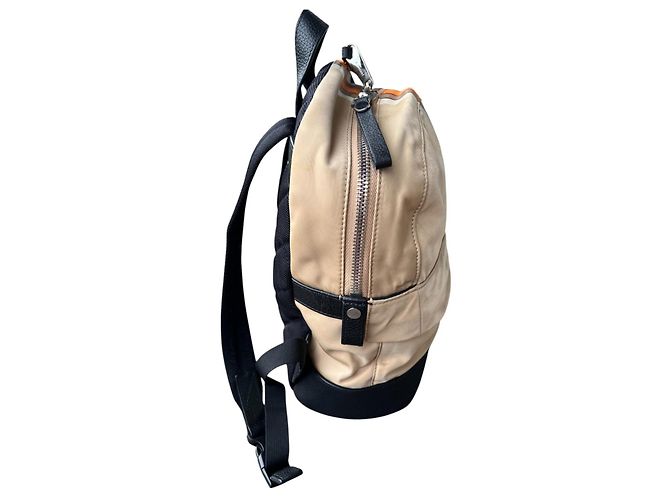 Zaino Burberry marrone nero in nylon e pelle - vista 4