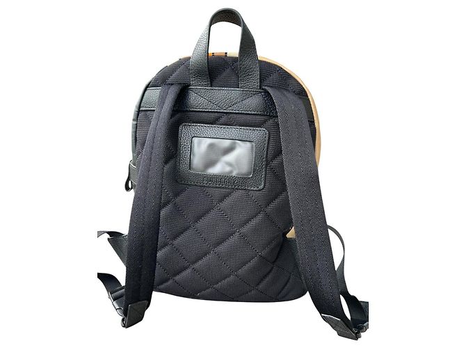Zaino Burberry marrone nero in nylon e pelle - vista 5