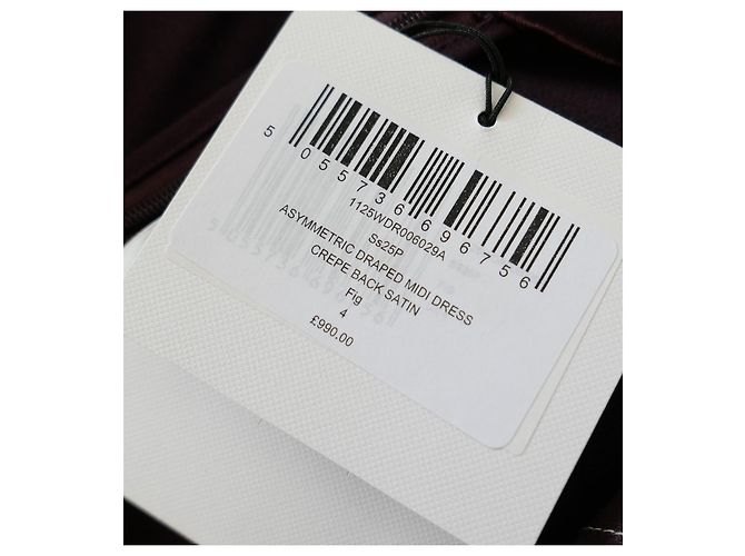 Vestido midi drapeado asimétrico Victoria Beckham Fig Ciruela Morado oscuro - vista 10