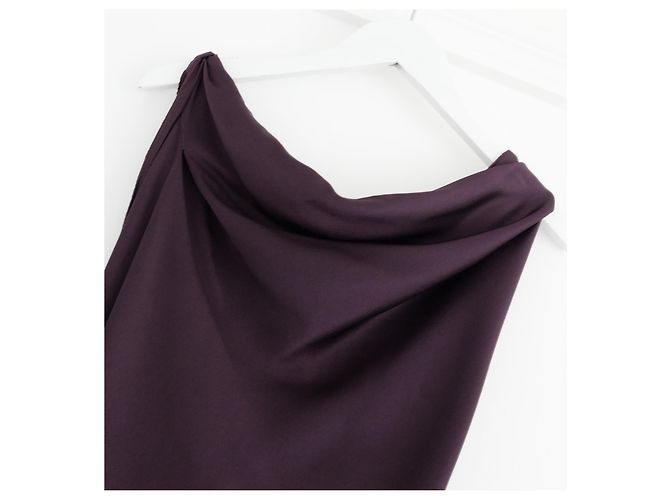 Vestido midi drapeado asimétrico Victoria Beckham Fig Ciruela Morado oscuro - vista 5