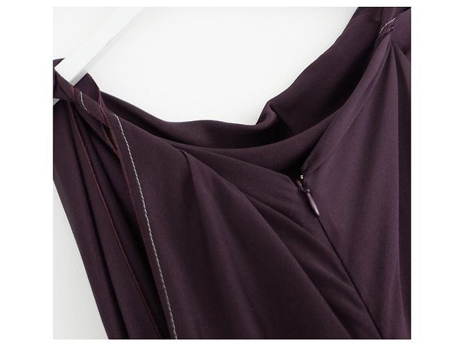 Vestido midi drapeado asimétrico Victoria Beckham Fig Ciruela Morado oscuro - vista 6