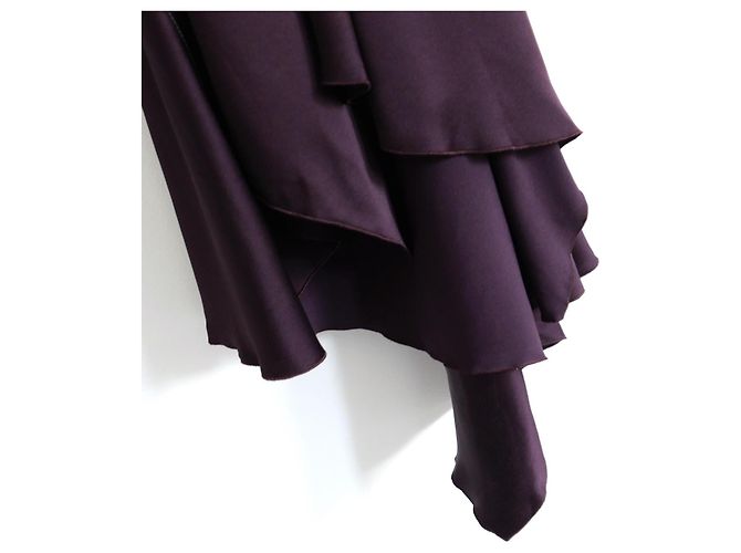 Vestido midi drapeado asimétrico Victoria Beckham Fig Ciruela Morado oscuro - vista 7