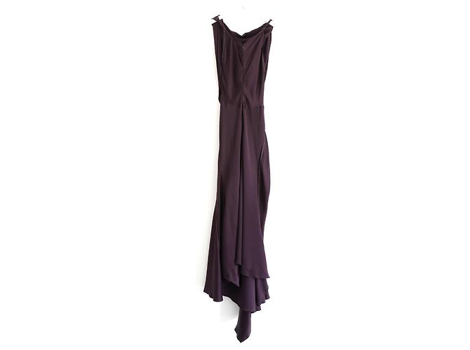 Vestido midi drapeado asimétrico Victoria Beckham Fig Ciruela Morado oscuro - vista 8