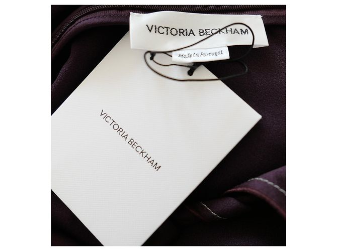 Vestido midi drapeado asimétrico Victoria Beckham Fig Ciruela Morado oscuro - vista 9