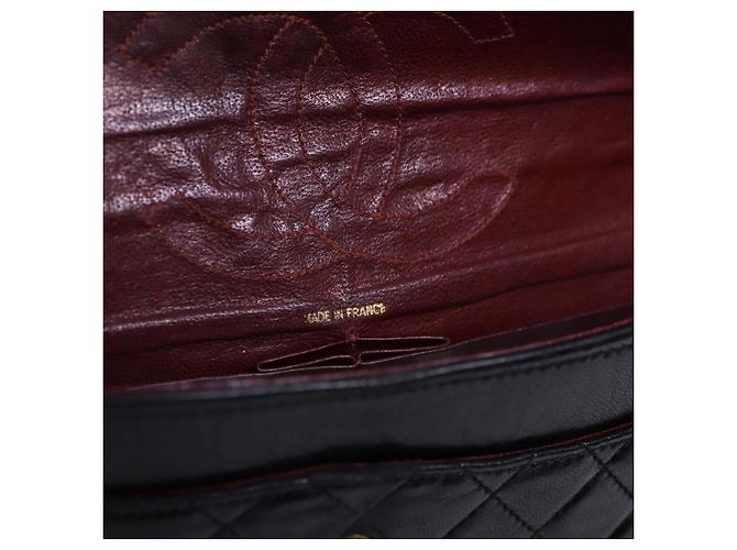 Borsa Chanel Timeless Double Flap Nera in Pelle Nero - vista 5