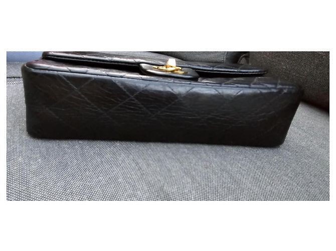 Borsa Chanel Timeless Double Flap Nera in Pelle Nero - vista 9