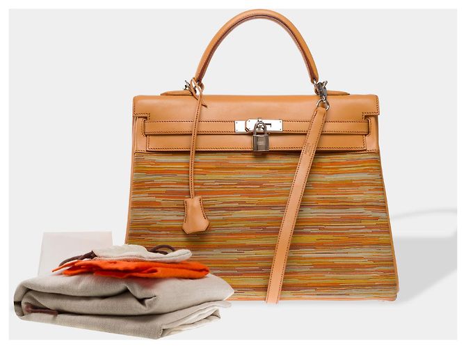 Hermès Borsa HERMES Kelly 35 in Pelle Beige - 102706 - vista 2