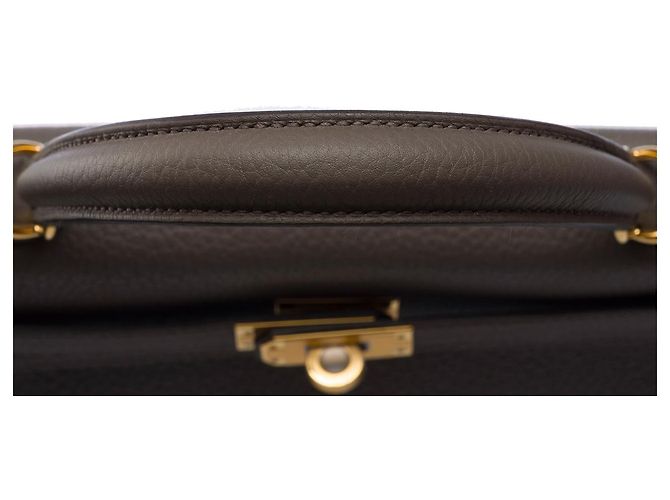Hermès Borsa HERMES Kelly 25 in Pelle Grigia - 102683 Grigio - vista 10