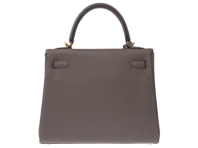 Hermès Borsa HERMES Kelly 25 in Pelle Grigia - 102683 Grigio - vista 4