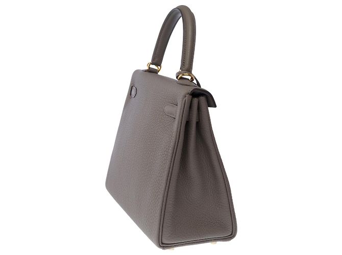 Hermès Borsa HERMES Kelly 25 in Pelle Grigia - 102683 Grigio - vista 6
