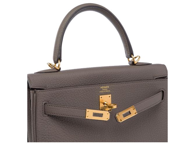 Hermès Borsa HERMES Kelly 25 in Pelle Grigia - 102683 Grigio - vista 7