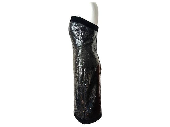 Autre Marque Schwarzes Samtkleid - view 3