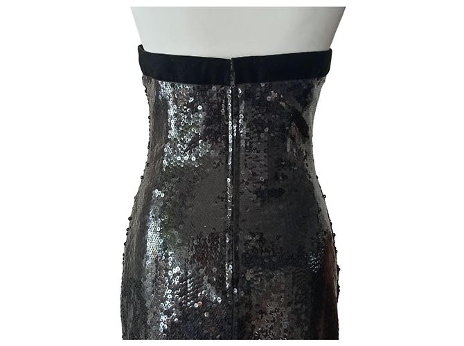 Autre Marque Schwarzes Samtkleid - view 7