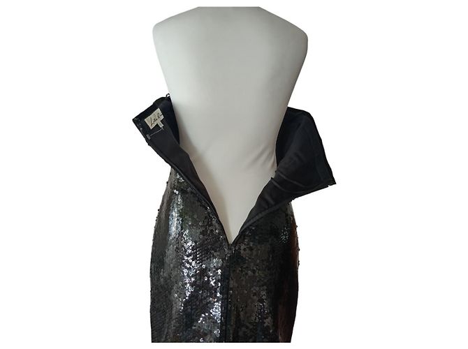 Autre Marque Schwarzes Samtkleid - view 9