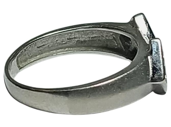 Autre Marque Anello con 2 rombi con diamanti in ORO BIANCO 18K - vista 4