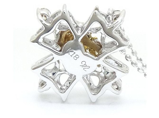 Autre Marque Collana di diamanti K18WG/K18YG Oro Marrone - vista 4