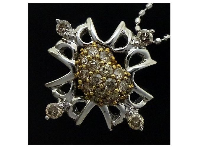 Autre Marque Collana di diamanti K18WG/K18YG Oro Marrone - vista 5