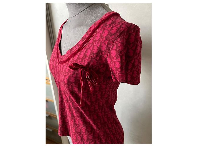 Top Dior Monograma Oblicuo Rojo de Algodón Roja - vista 2