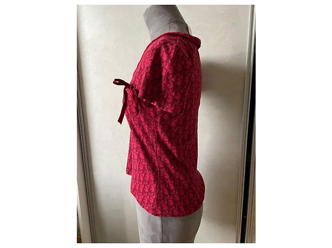 Top Dior Monograma Oblicuo Rojo de Algodón Roja - vista 4