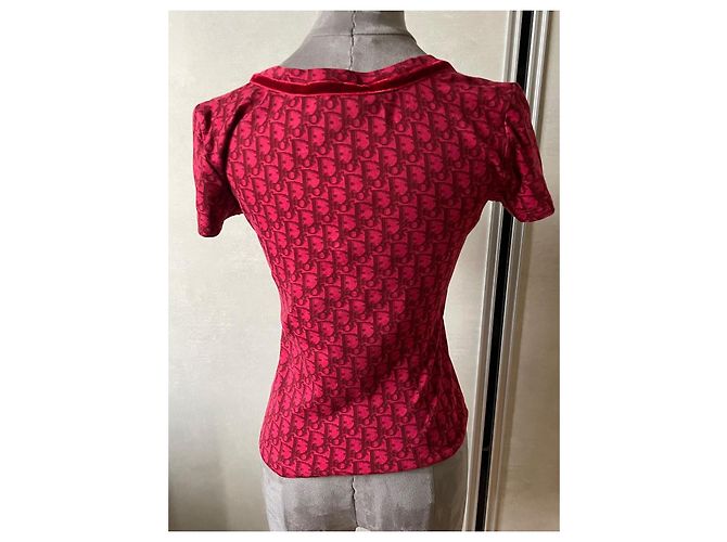 Top Dior Monograma Oblicuo Rojo de Algodón Roja - vista 6
