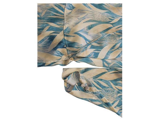 Forte Forte Silk Wrap Midi Cocktail Dress Beige Turquoise - view 5