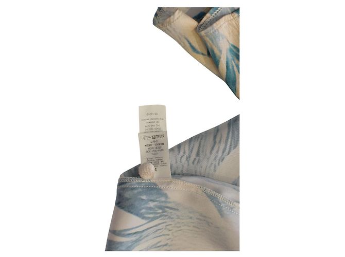 Forte Forte Silk Wrap Midi Cocktail Dress Beige Turquoise - view 7