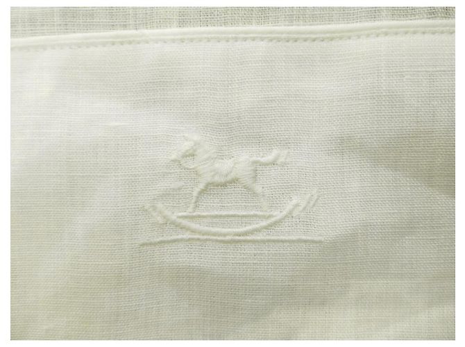 Hermès NEW HERMES CRADLE SET SHEET PILLOWCASE ROCKING HORSE MOBILE SHEEP Cream - view 15