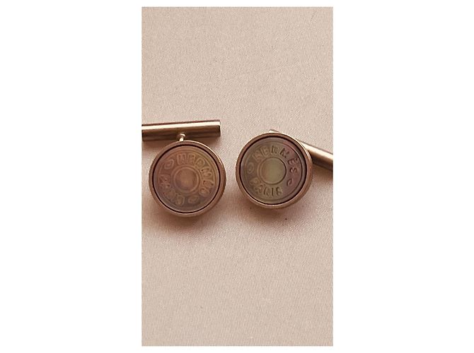 Hermès Manschettenknöpfe Studs Stahl Silberfarben - Ansicht 2
