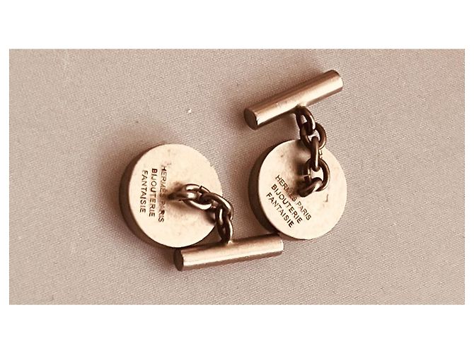 Hermès Manschettenknöpfe Studs Stahl Silberfarben - Ansicht 3