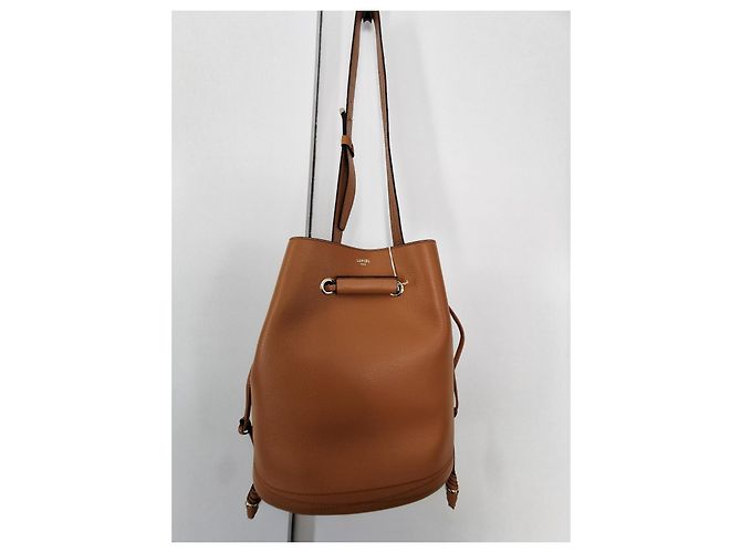Le Huit Borsa a secchiello Lancel Huit GM in pelle cammello Marrone D'oro Marrone chiaro Gold hardware - vista 11