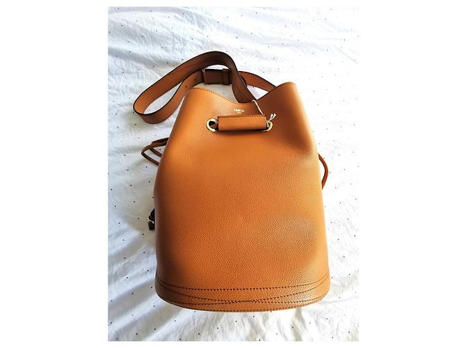 Le Huit Borsa a secchiello Lancel Huit GM in pelle cammello Marrone D'oro Marrone chiaro Gold hardware - vista 17
