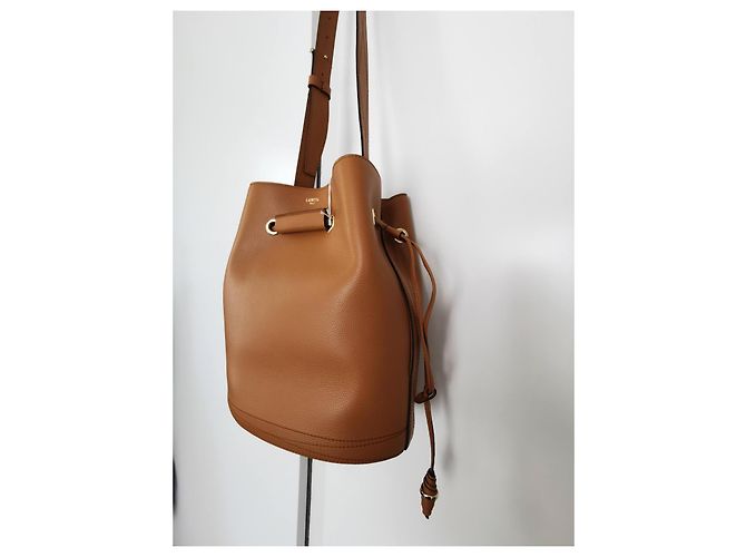 Le Huit Borsa a secchiello Lancel Huit GM in pelle cammello Marrone D'oro Marrone chiaro Gold hardware - vista 3
