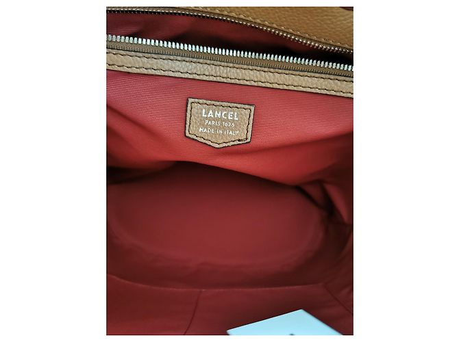 Le Huit Borsa a secchiello Lancel Huit GM in pelle cammello Marrone D'oro Marrone chiaro Gold hardware - vista 5