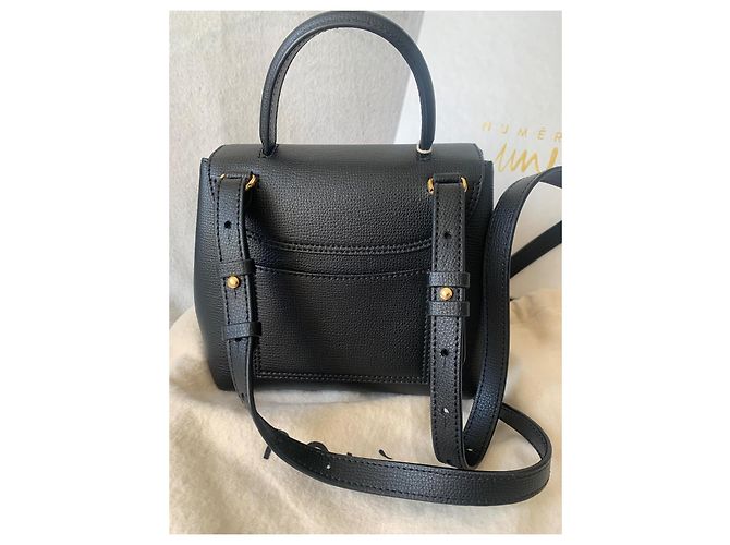 Borsa Polène Mini Nano Nera in Pelle di Agnello Nero - vista 3