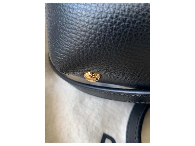 Borsa Polène Mini Nano Nera in Pelle di Agnello Nero - vista 4