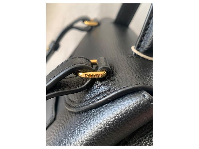 Borsa Polène Mini Nano Nera in Pelle di Agnello Nero - vista 5
