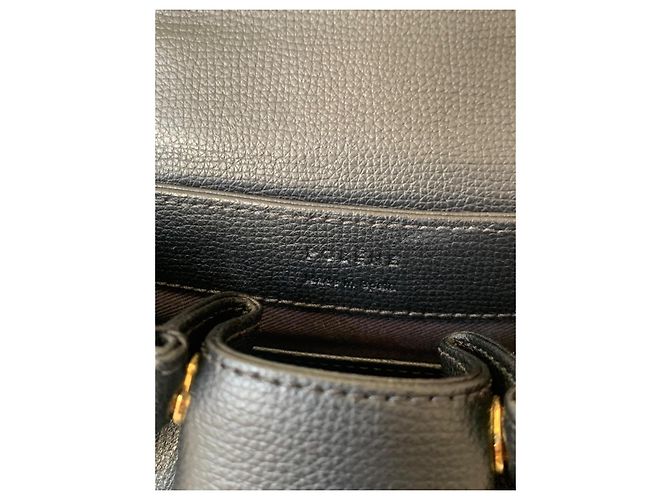 Borsa Polène Mini Nano Nera in Pelle di Agnello Nero - vista 6