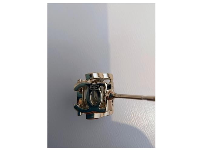 Orecchini Chanel CC 3D Dorati/Bianco D'oro - vista 6