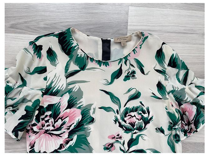 Vestido midi de seda Burberry Multicor - vista 2