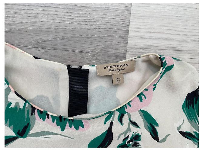 Vestido midi de seda Burberry Multicor - vista 3