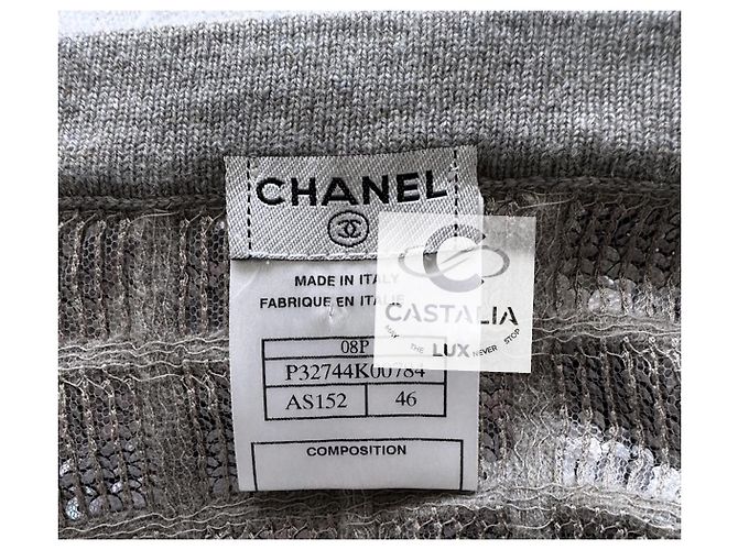 Chanel Cardigã de lantejoulas com botões de aperto de mão CC 46 FR - vista 13