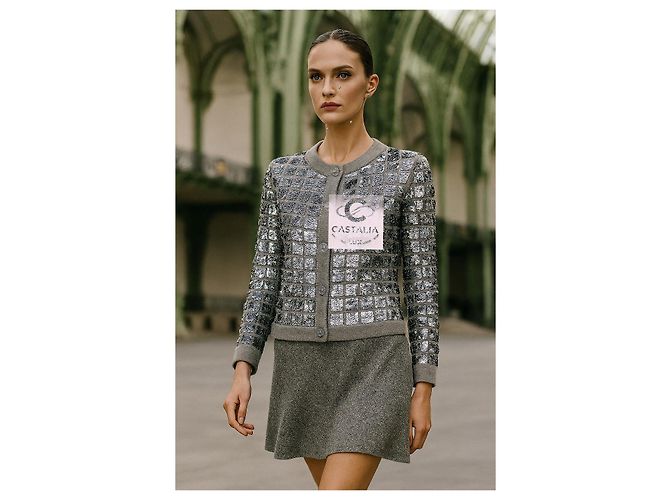 Chanel Cardigã de lantejoulas com botões de aperto de mão CC 46 FR - vista 9