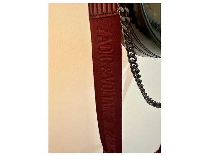 Borsa Zadig & Voltaire Moonrock in pelle verniciata nera e bordeaux Nero Bordò - vista 10